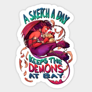 Sketching Demon Sticker